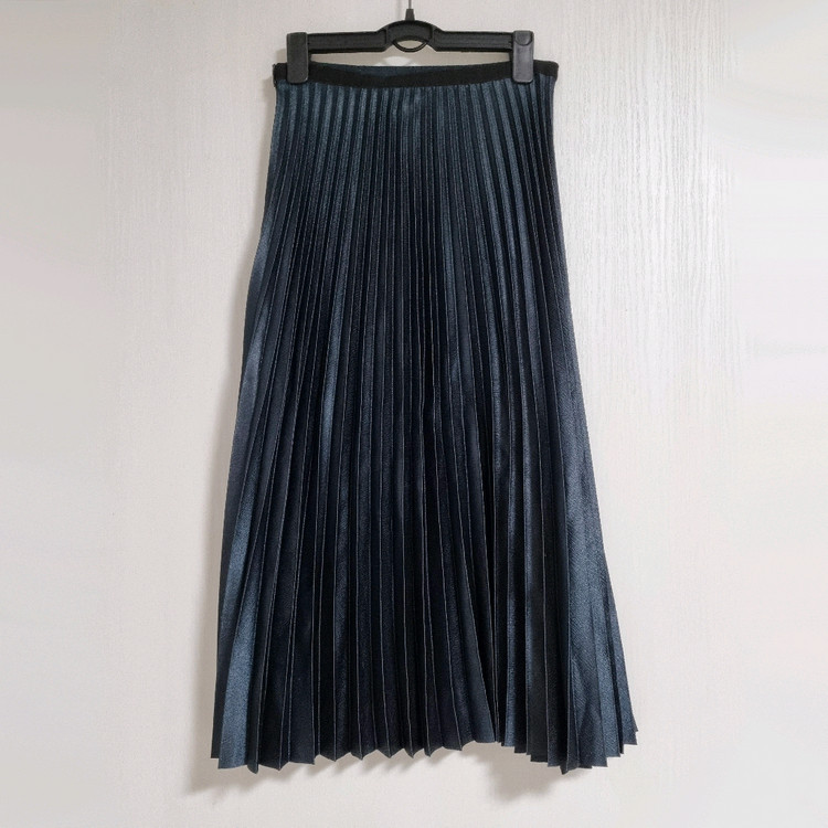 자라 플리츠 미디스커트 XS / 새틴치마 롱스커트 밴딩 이미지