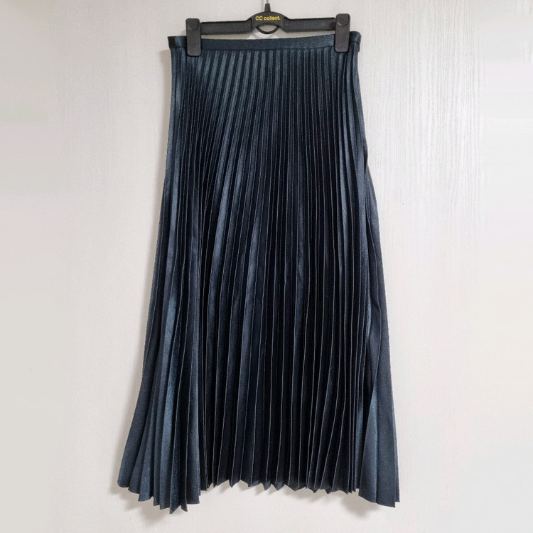 자라 플리츠 미디스커트 XS / 새틴치마 롱스커트 밴딩 이미지