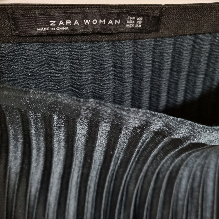 자라 플리츠 미디스커트 XS / 새틴치마 롱스커트 밴딩 이미지