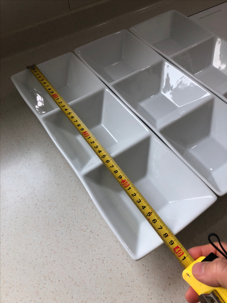 크레이트앤배럴 흰색 도자기 3구 나눔 접시--2