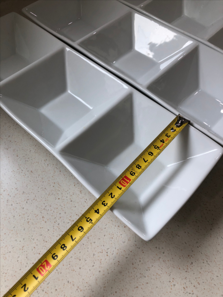 크레이트앤배럴 흰색 도자기 3구 나눔 접시--3