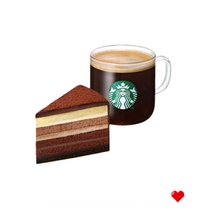 스타벅스 가나슈 케이크 아메리카노 세트 이미지