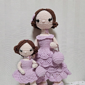 (새상품)핸드메이드 뜨개인형- 엄마와 딸