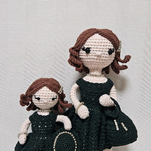 (새상품) 핸드메이드 뜨개인형- 엄마와 딸