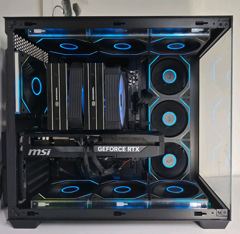 (새제품 반본체 블랙)9800X3D, B850M WIFI, 1000W, 공랭최강, 방송게이밍컴퓨터본체 이미지