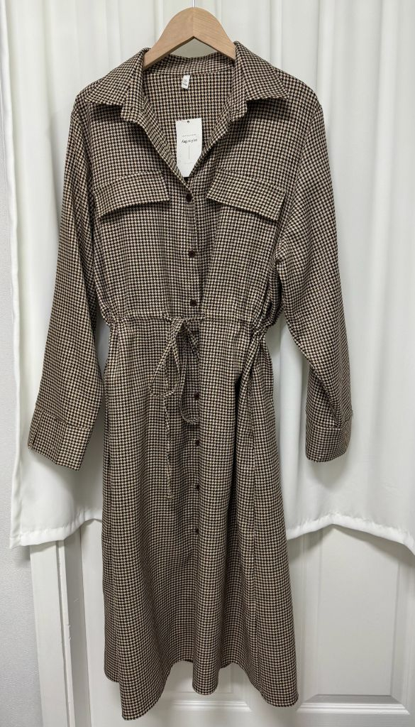 [새상품] 어거스트플랜 체크 롱 원피스 XL 이미지