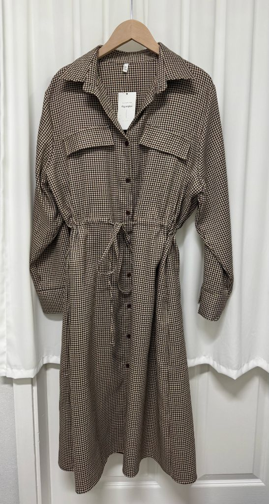 [새상품] 어거스트플랜 체크 롱 원피스 XL 이미지