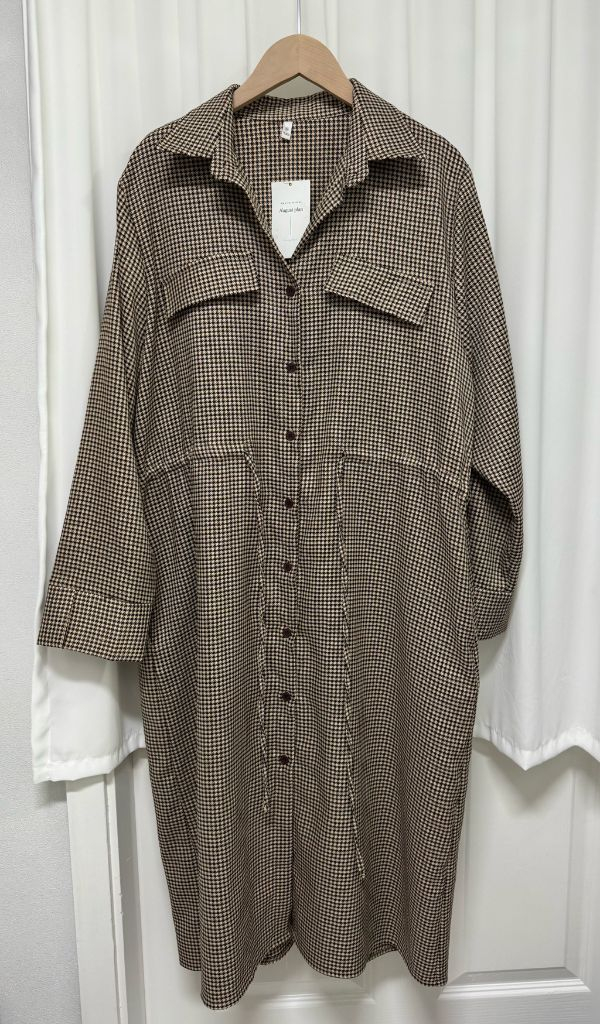 [새상품] 어거스트플랜 체크 롱 원피스 XL 이미지