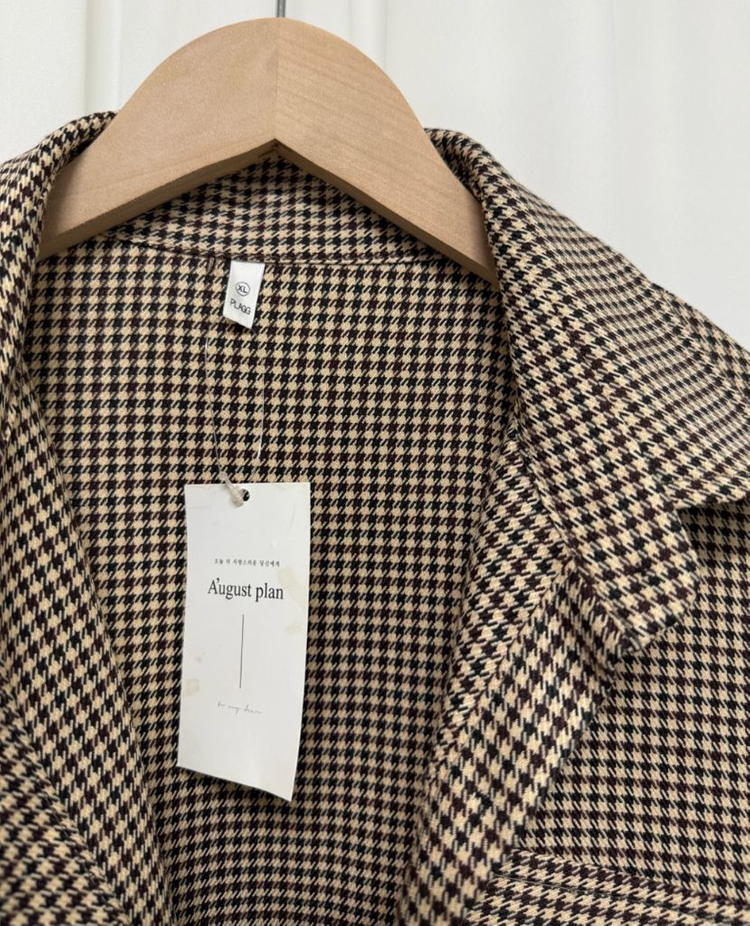 [새상품] 어거스트플랜 체크 롱 원피스 XL 이미지