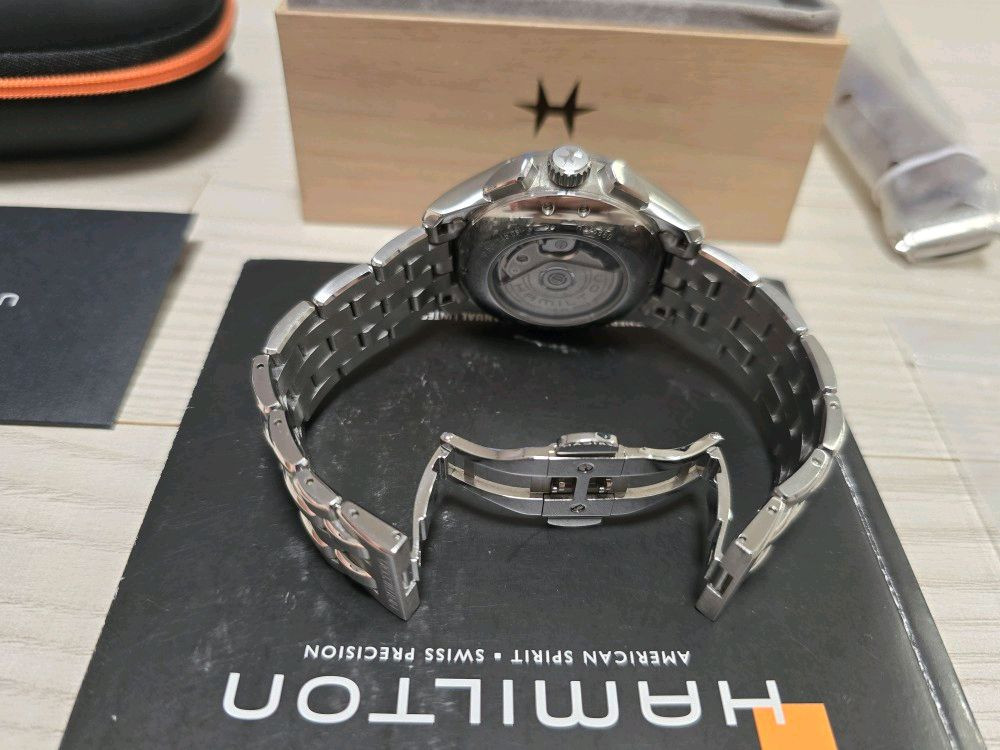 해밀턴 재즈마스터 크로노 청판 오토백화점 성골 풀셑 이미지