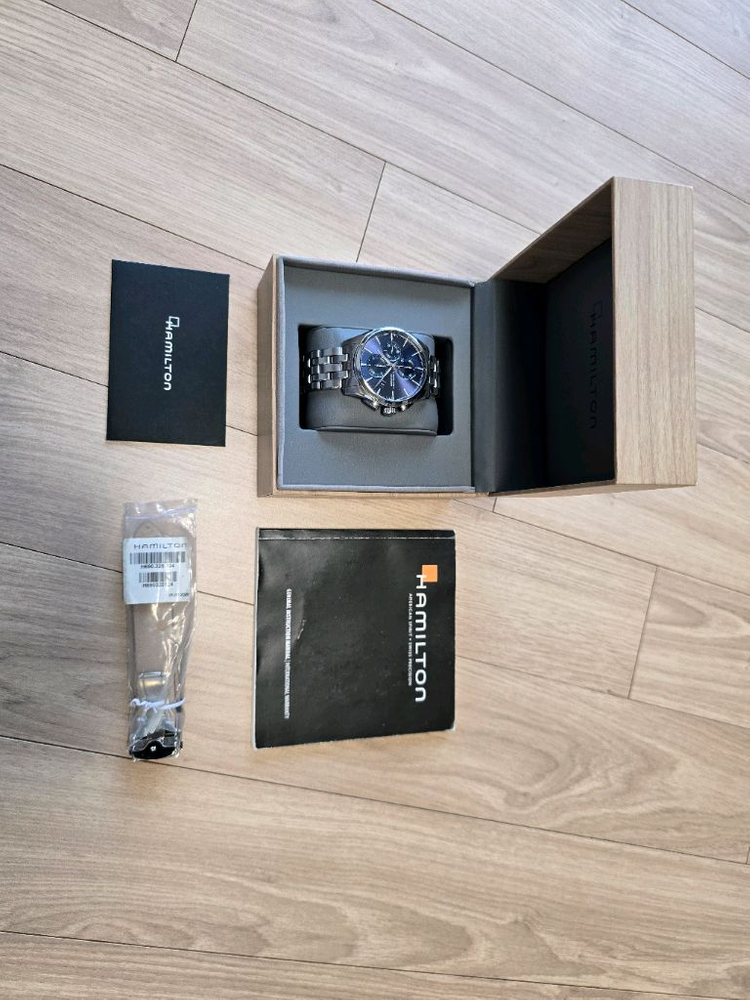 해밀턴 재즈마스터 크로노 청판 오토백화점 성골 풀셑 이미지