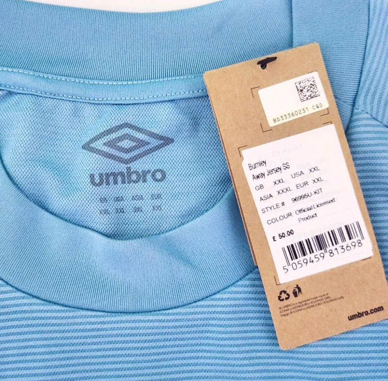 (새상품/3XL)번리 어웨이 축구 유니폼 엄브로 반팔 티셔츠 프리미어리그 EPL 이미지