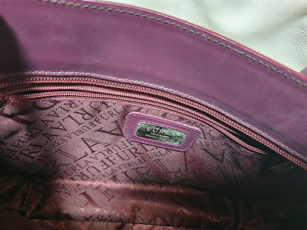 [S급 정품] 훌라(FURLA) 이태리 가죽 숄더백 - 버건디 컬러 이미지