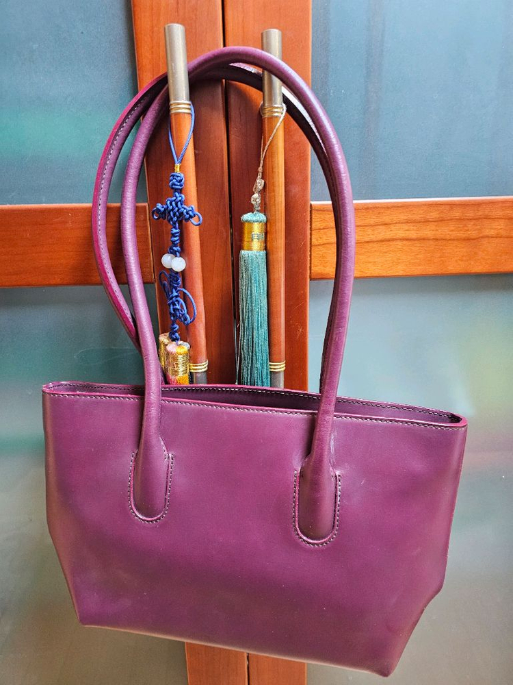 [S급 정품] 훌라(FURLA) 이태리 가죽 숄더백 - 버건디 컬러 이미지