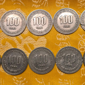 1980년 100원 동전 10개세트 이미지