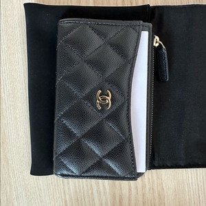 샤넬 카프스킨(골드) 지퍼 카드지갑 이미지