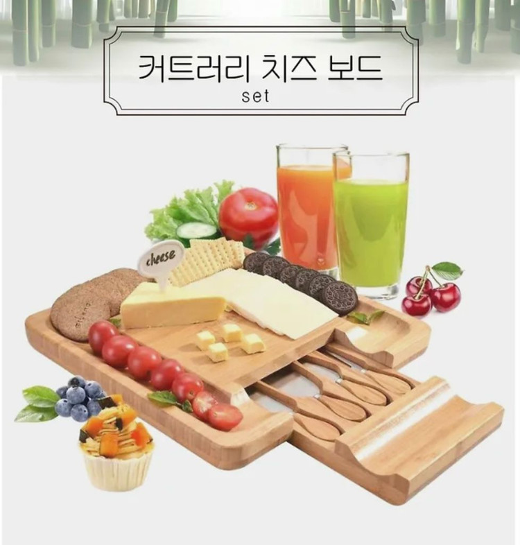 새상품 정가 3.9 치즈플레이팅 커트러리 치즈보드 플레이트 샤퀴테리보드 원목접시 우드 서빙 플레이팅도마 이미지