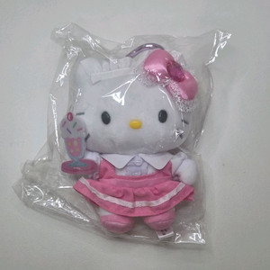 산리오 헬로키티 메이드 프릴 핑크 인형 키링 이미지