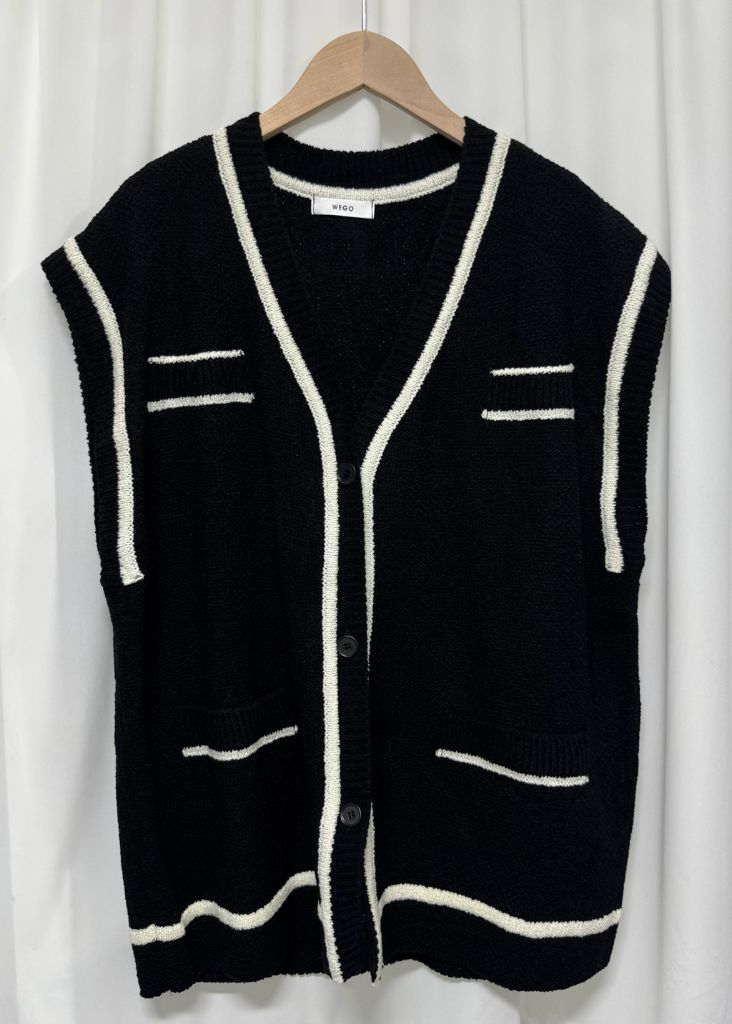 [새상품] WEGO 위고 블랙 니트 조끼 베스트 이미지