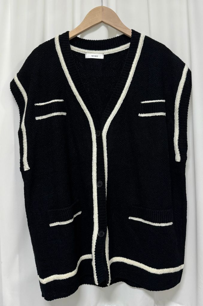 [새상품] WEGO 위고 블랙 니트 조끼 베스트 이미지
