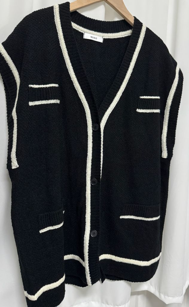 [새상품] WEGO 위고 블랙 니트 조끼 베스트 이미지