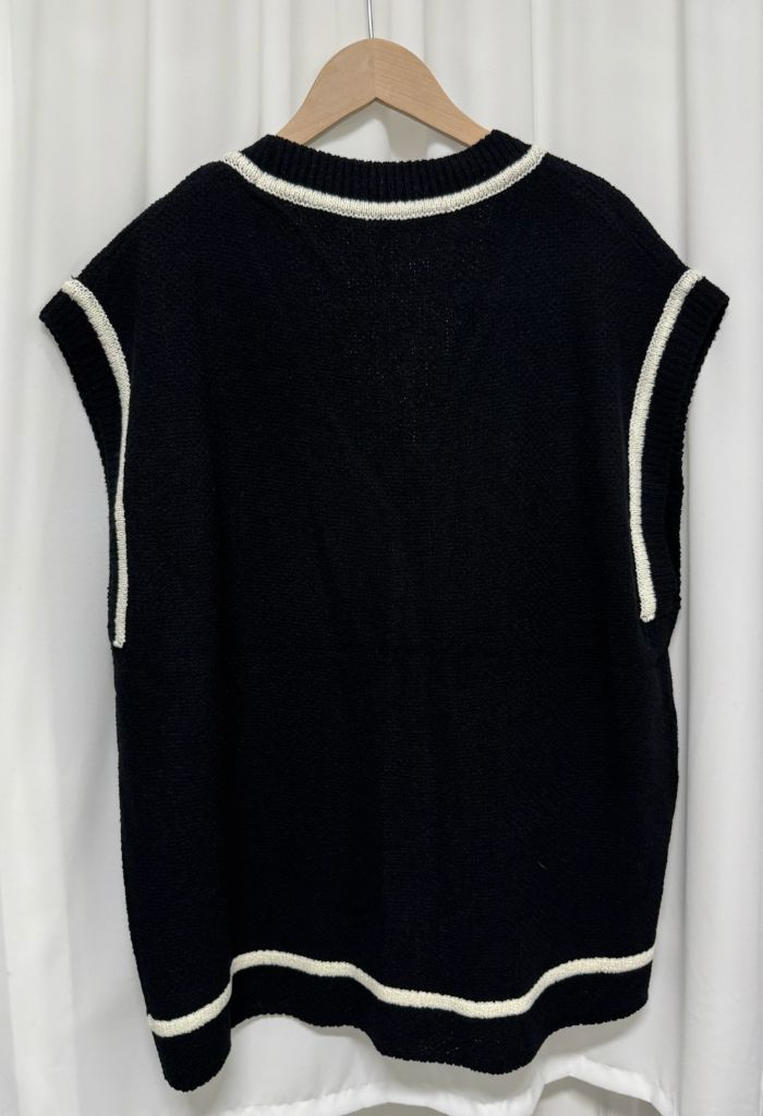 [새상품] WEGO 위고 블랙 니트 조끼 베스트 이미지