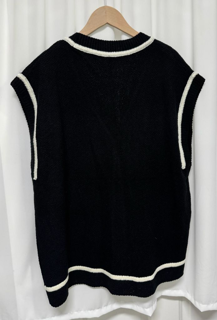 [새상품] WEGO 위고 블랙 니트 조끼 베스트 이미지