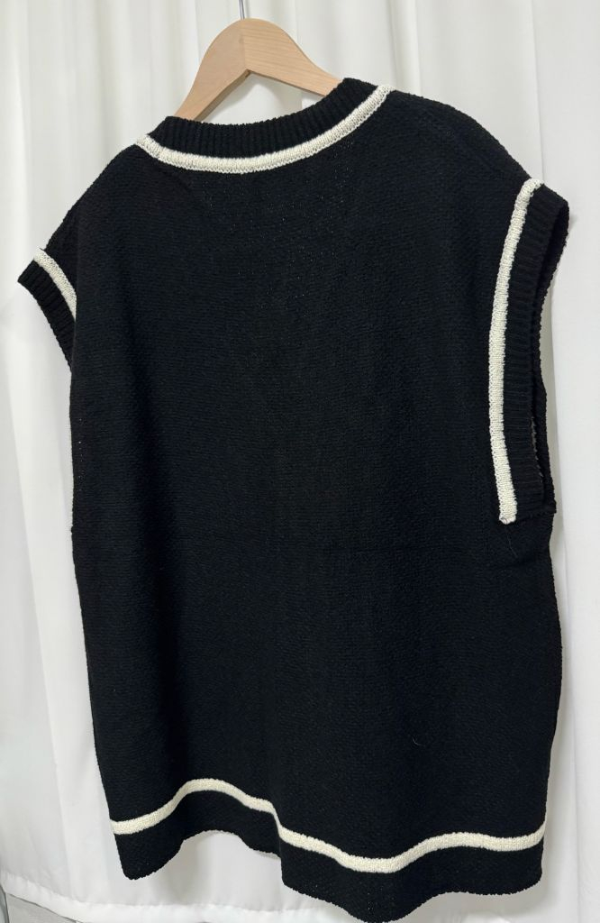 [새상품] WEGO 위고 블랙 니트 조끼 베스트 이미지