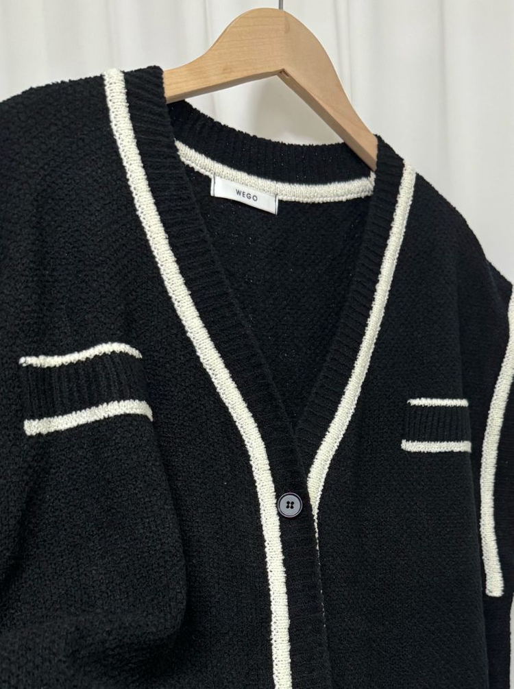 [새상품] WEGO 위고 블랙 니트 조끼 베스트 이미지