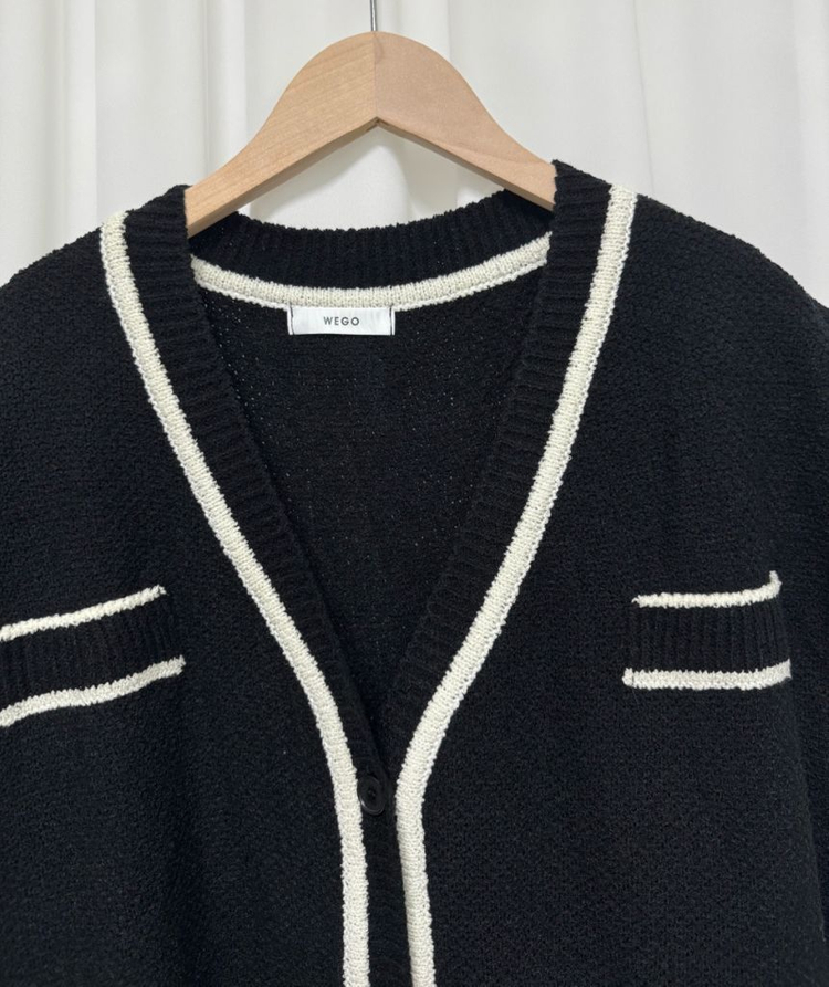 [새상품] WEGO 위고 블랙 니트 조끼 베스트 이미지