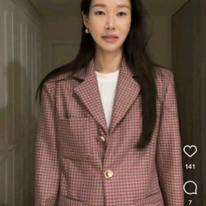 고걸 체크 자켓 이미지