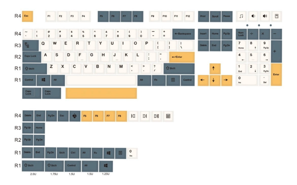 사오파오 빈티지블루2 키캡 PBT 체리 영어각인 화이트 143 이미지