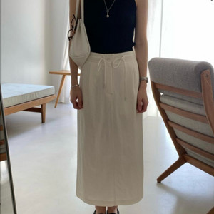 브런치 BR베키 스커트 스트링 H라인 롱치마 크림 이미지