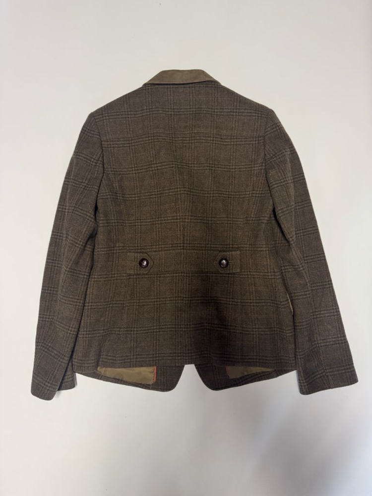 여성 빈폴 레이디스 양가죽 배색 캐시미어 혼용 체크 자켓 S 이미지