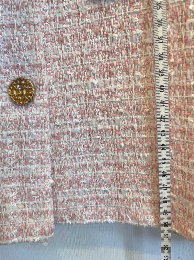 메종블랑쉬 금장단추 핑크 트위드자켓 하객룩데이트룩출근룩 이미지