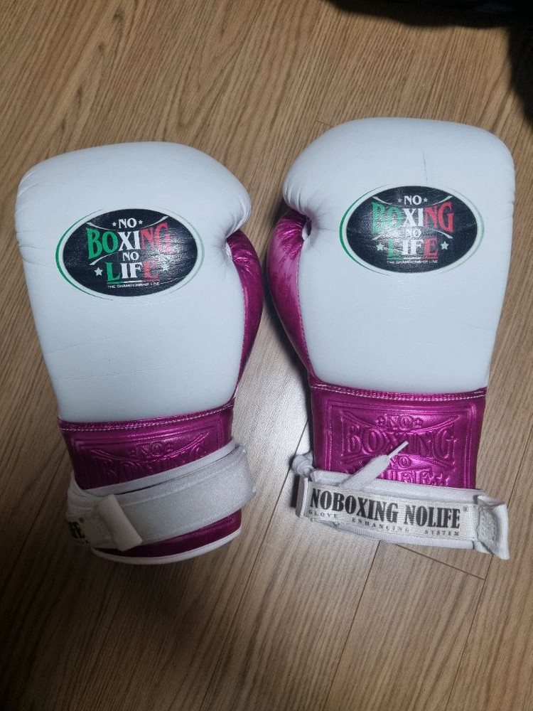 노복싱노라이프 복싱글러브 14온스 핑크/화이트 이미지