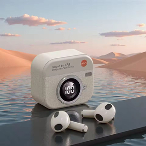 [새상품] 레트로디자인 블루투스 5.4 무선 이어폰 충전레벨 표시 이미지