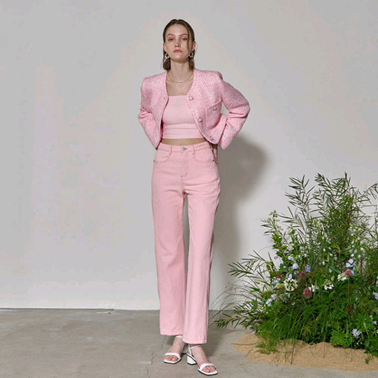 [나인(NAIN)] 일루전 스트레이트 면 데님 팬츠 (PT-5378)--2