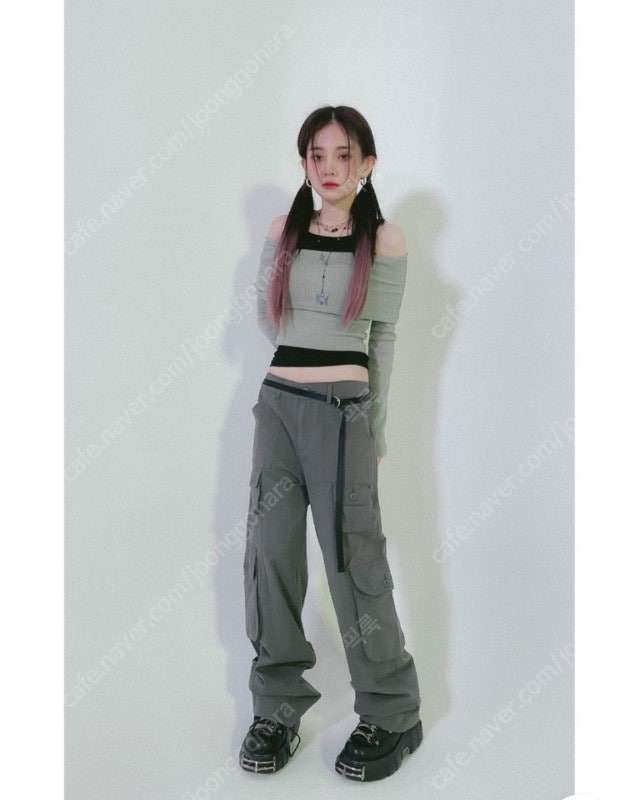 새상품 스트릿 캐주얼 포켓 와이드팬츠 카고바지--2