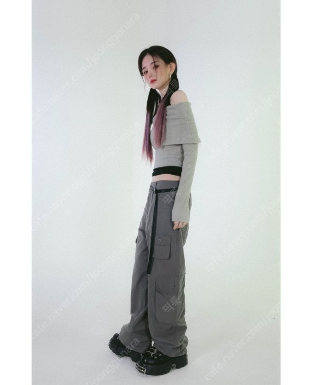 새상품 스트릿 캐주얼 포켓 와이드팬츠 카고바지--7