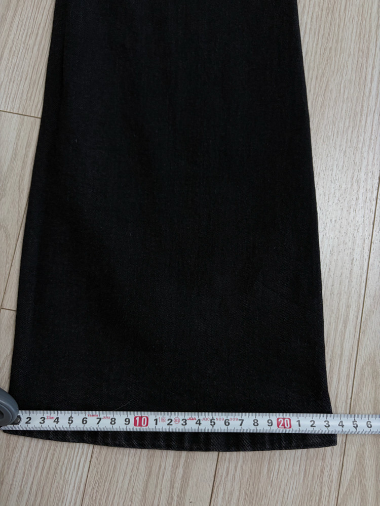 단면측정ㅇ,2회착용) ykk자크 신축성ㅇ 허리밴딩 검정 하이웨스트 부츠컷 바지 66-66반--7