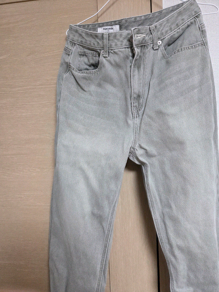 [에잇세컨즈] 피그먼트 와이드 테이퍼드 데님 - 카키--1