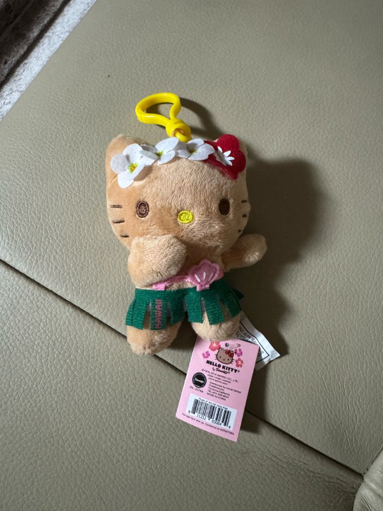 산리오 정품 헬로키티 키링 훌라 키스 4인치 하와이 시리즈 플러시 이미지