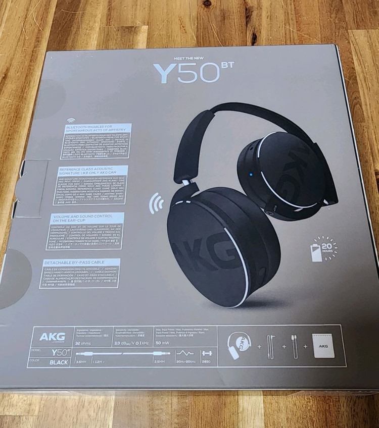 AKG Y50BT 블루투스 헤드폰 블랙 새상품 이미지