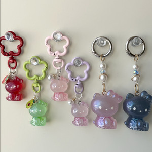 핸드메이드 야광 헬로키티 피규어 키링 가방고리