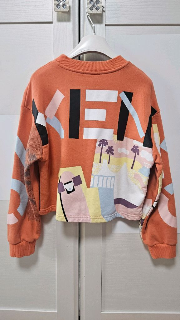 KENZO 겐조 키즈 크롭 오렌지색 타이거 맨투맨 12a 이미지