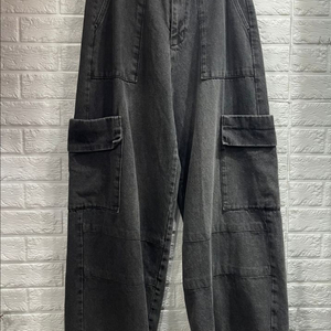 어반드레스 카고 데님팬츠 와이드팬츠 면팬츠 면바지 흑청바지 데님바지 이미지