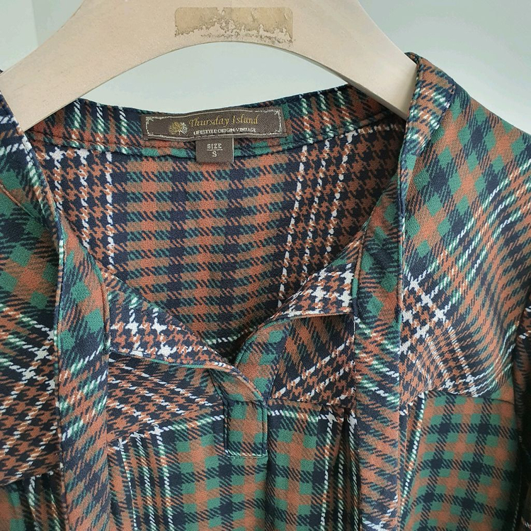써스데이아일랜드 스판 체크원피스 이미지
