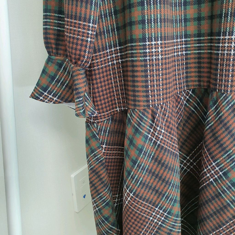 써스데이아일랜드 스판 체크원피스 이미지