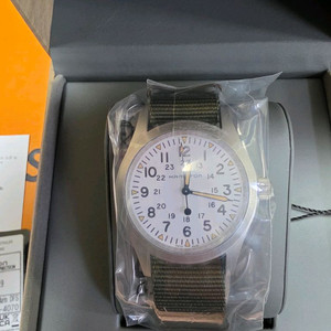 [미개봉] 해밀턴 카키 필드 메카니컬 38mm 나토 스트랩 그린 화이트 이미지